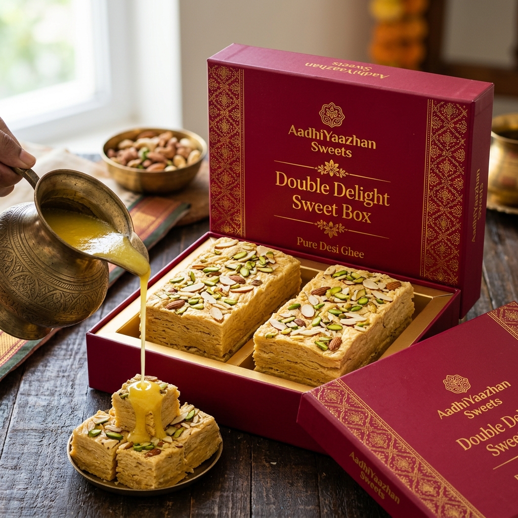 Double Delight Ghee Sweet Box - AadhiYaazhan Sweets